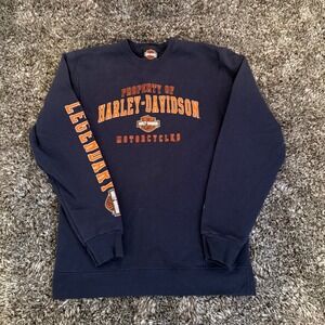 Harley Davidson Motorcycles Legendary Ride 2 Live Navy Sweatshirt Womens S